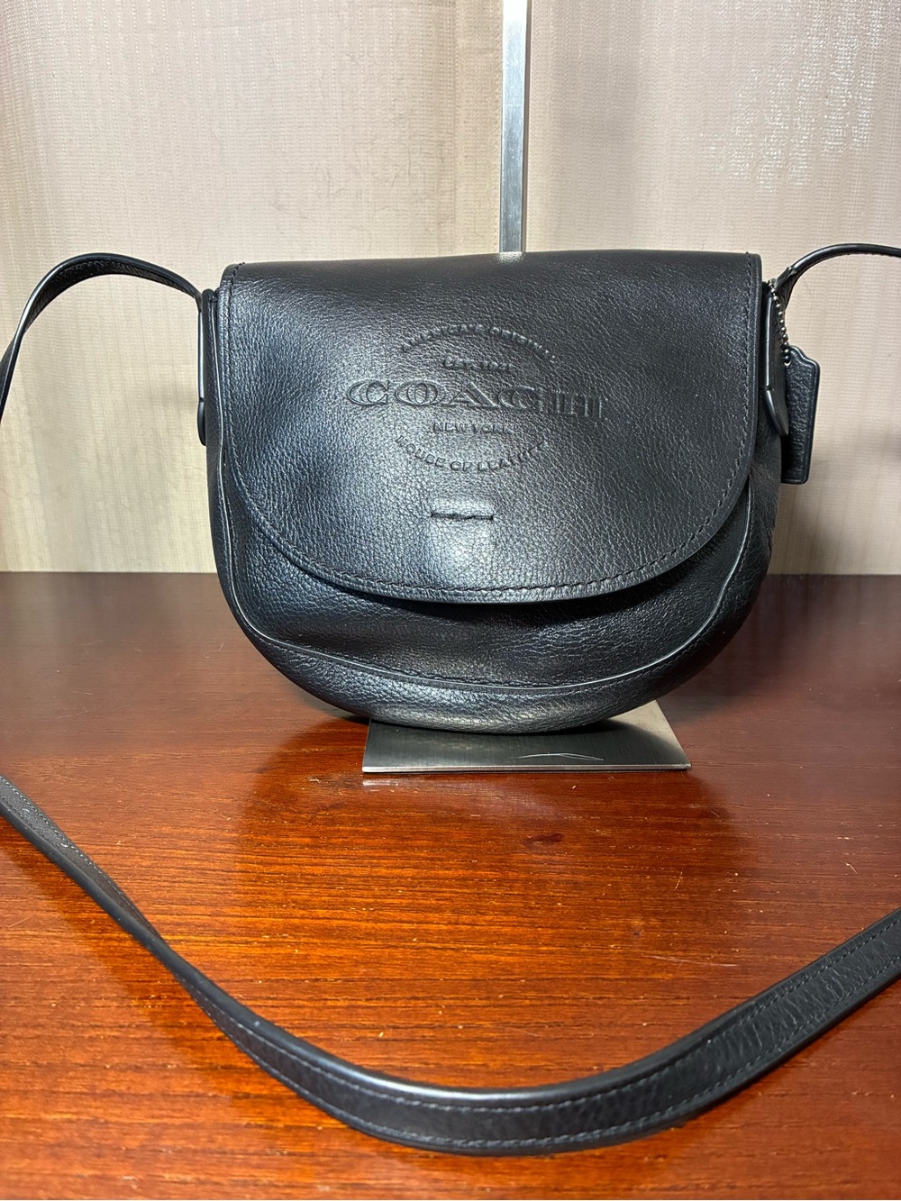 Coach Hudson Pebbled Leather Saddle Crossbody